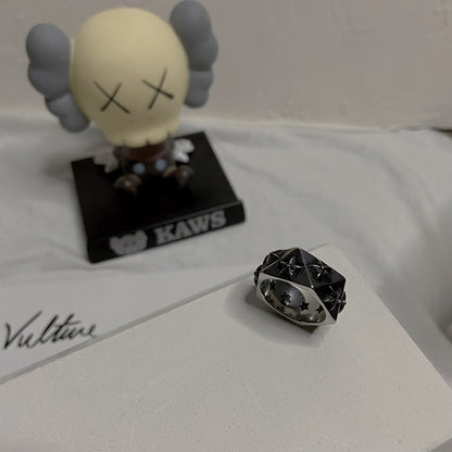 Geometric Diamond Star Ring