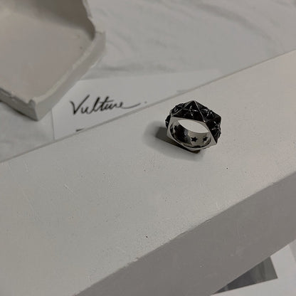 Geometric Diamond Star Ring