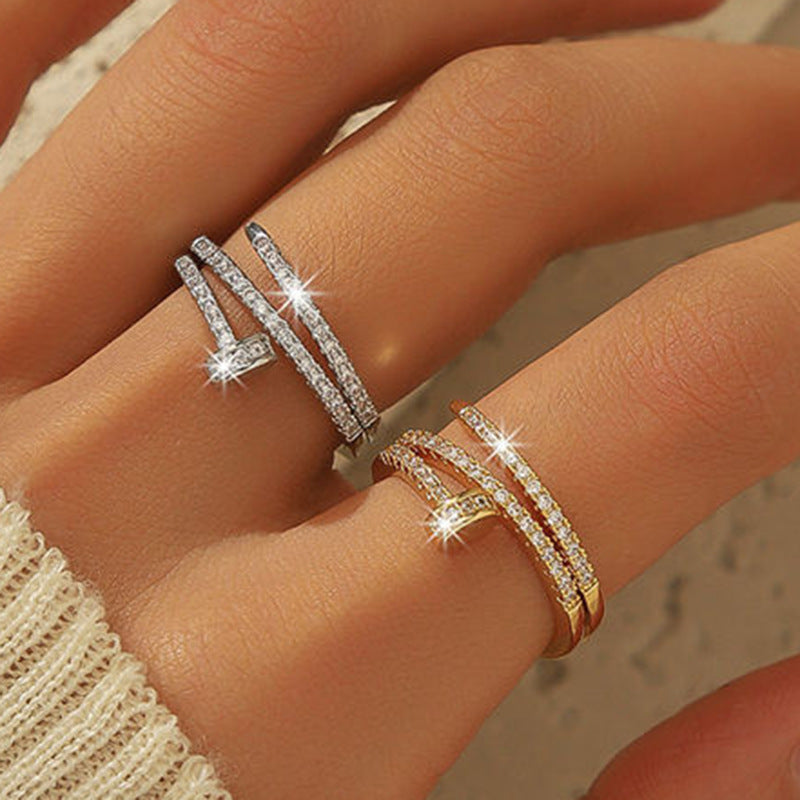 Geometric Dot Rivet Electroplated Copper Ring