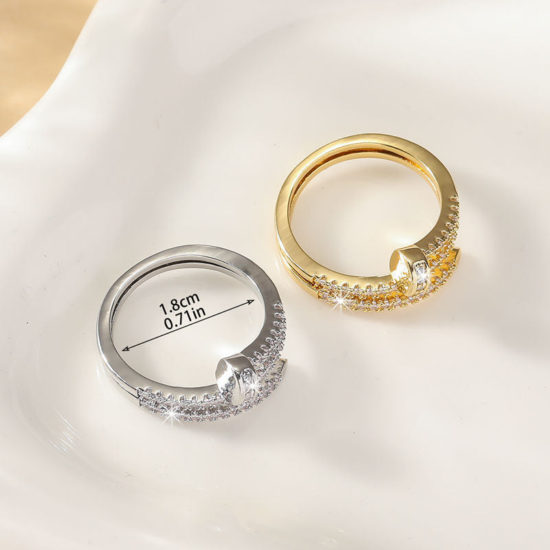 Geometric Dot Rivet Electroplated Copper Ring