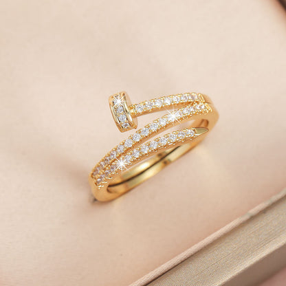 Geometric Dot Rivet Electroplated Copper Ring