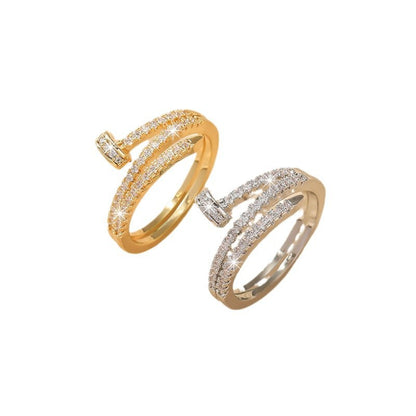 Geometric Dot Rivet Electroplated Copper Ring