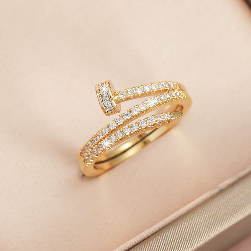 Geometric Dot Rivet Electroplated Copper Ring