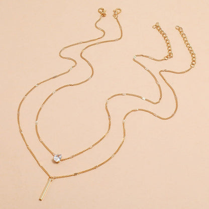 Geometric Double-Layer Necklace