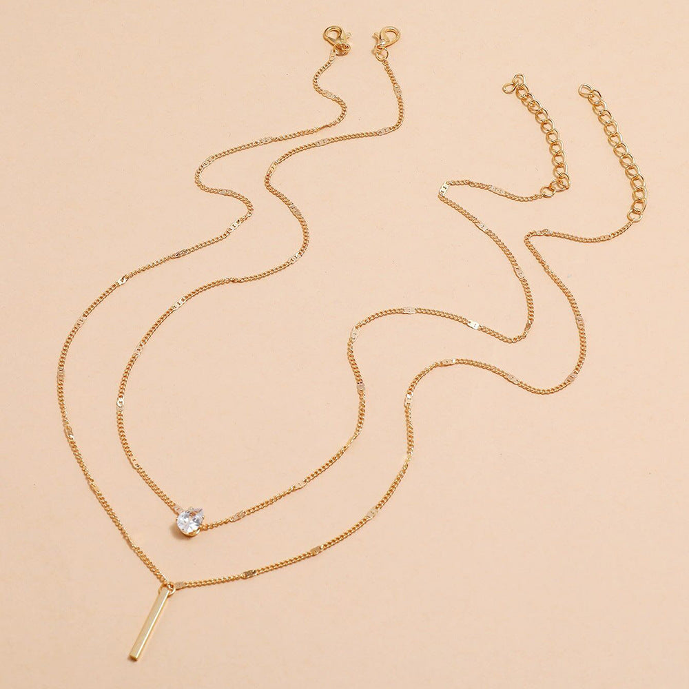 Geometric Double-Layer Necklace
