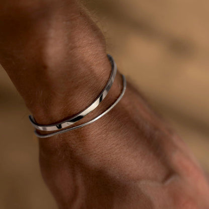 Geometric Double Layer Stainless Steel Bracelet