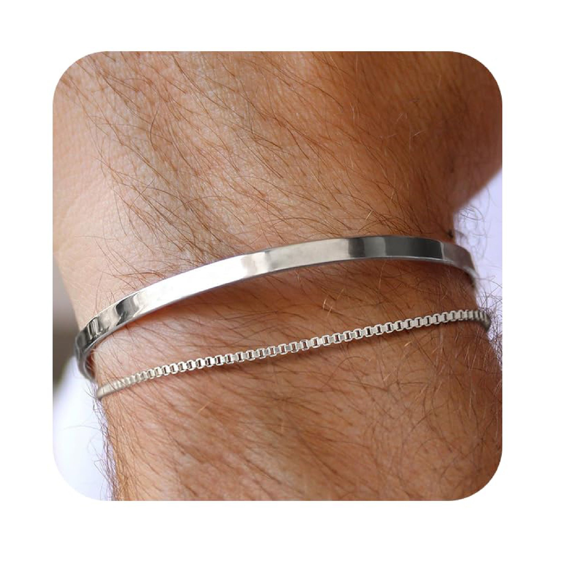 Geometric Double Layer Stainless Steel Bracelet