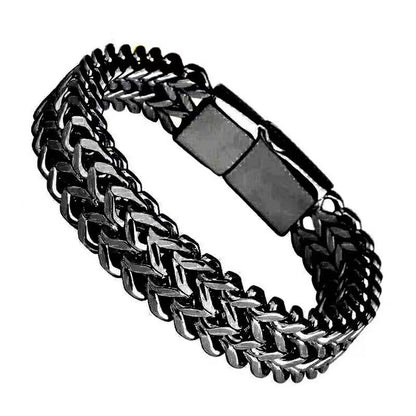 Geometric Double-Sided Stainless Steel Bracelet
