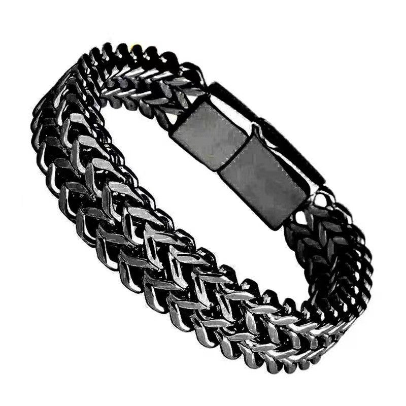 Geometric Double-Sided Stainless Steel Bracelet