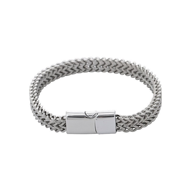 Geometric Double-Sided Stainless Steel Bracelet