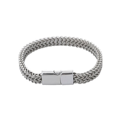 Geometric Double-Sided Stainless Steel Bracelet
