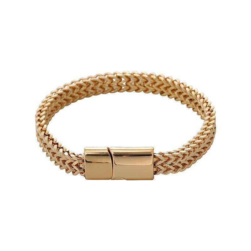 Geometric Double-Sided Stainless Steel Bracelet