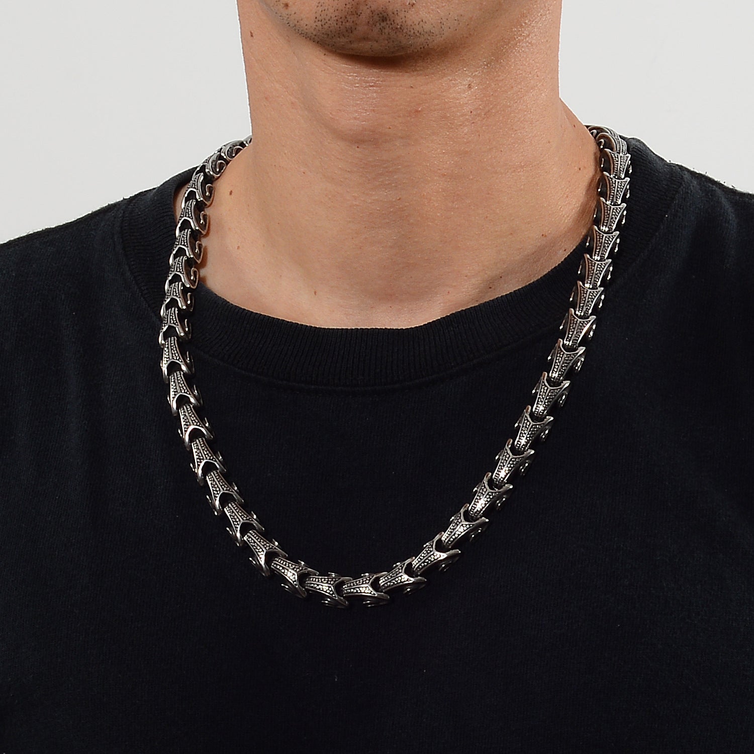 Geometric Dragon Stainless Steel Necklace