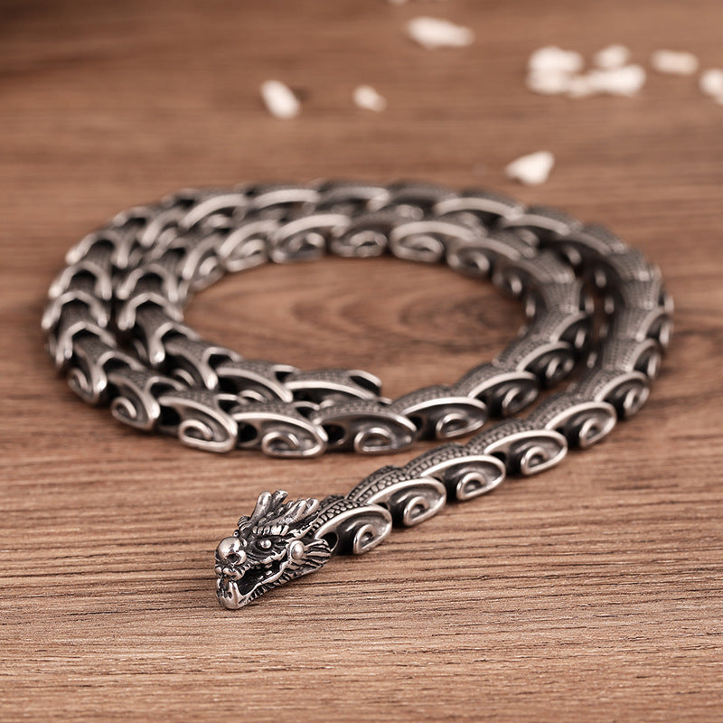 Geometric Dragon Stainless Steel Necklace