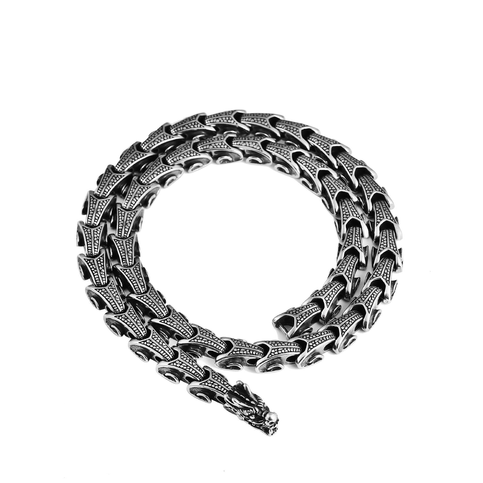 Geometric Dragon Stainless Steel Necklace