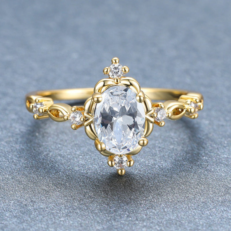 Geometric Electroplated Zircon Ring