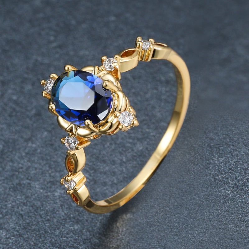 Geometric Electroplated Zircon Ring
