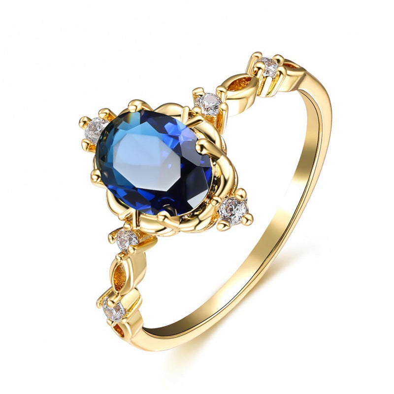 Geometric Electroplated Zircon Ring