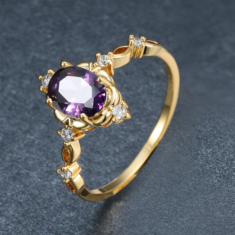 Geometric Electroplated Zircon Ring