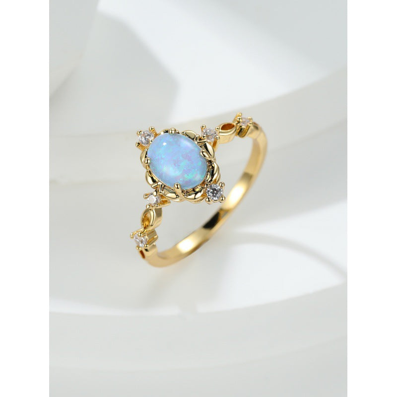 Geometric Electroplated Zircon Ring