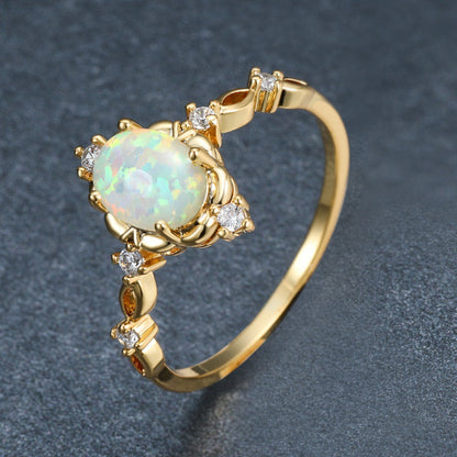 Geometric Electroplated Zircon Ring