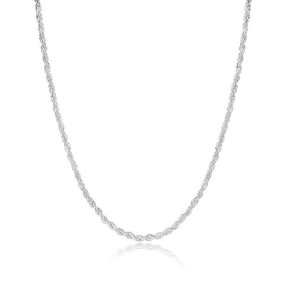 Geometric Floral Chain Necklace with Rhinestones