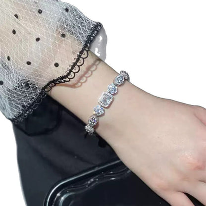 Geometric Floral Diamond Bracelet