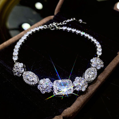 Geometric Floral Diamond Bracelet