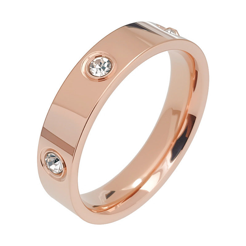 Geometric Four Leaf Clover Titanium Steel Couple Rings