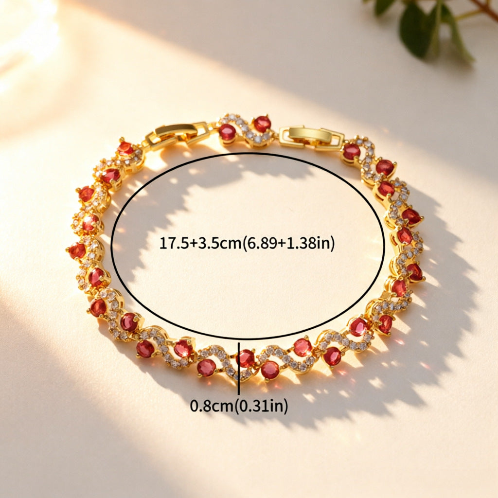 Geometric Gemstone Crystal Bracelet Women's Fashion Jewelry