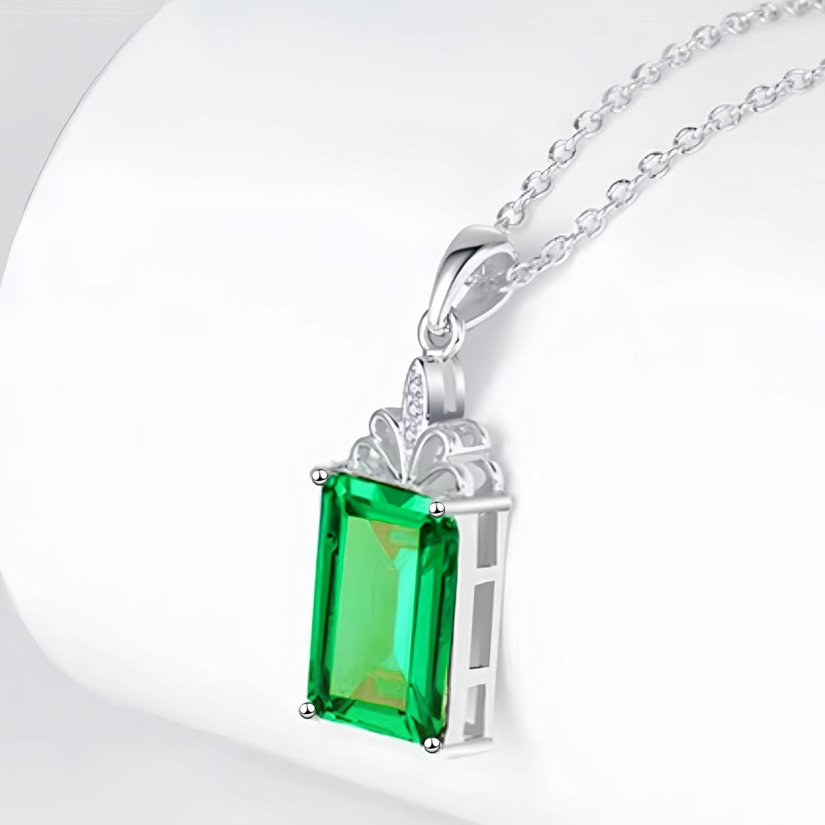 Geometric Gemstone Pendant with 18K Gold Plating