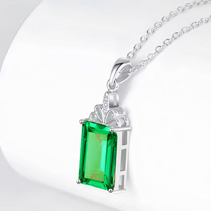 Geometric Gemstone Pendant with 18K Gold Plating