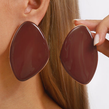 Geometric Glossy Asymmetrical Earrings