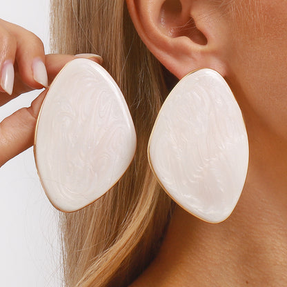 Geometric Glossy Asymmetrical Earrings