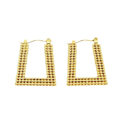 Geometric Gold Plated Stainless Steel Earrings