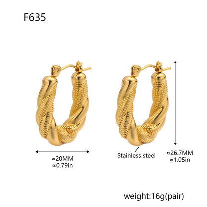 Geometric Gold Plated Stainless Steel Earrings