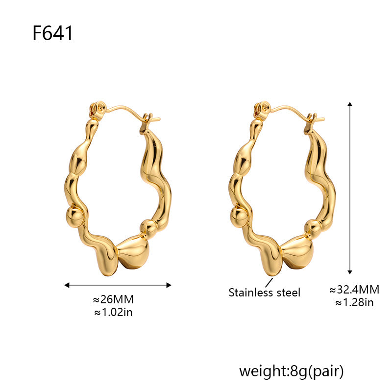 Geometric Gold Plated Stainless Steel Earrings