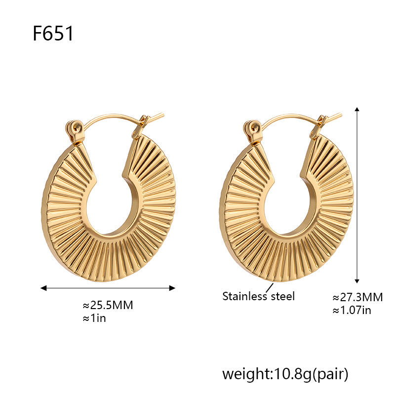 Geometric Gold Plated Stainless Steel Earrings