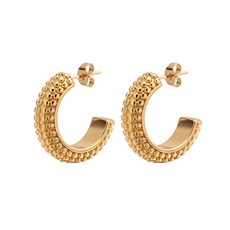 Geometric Gold Plated Stainless Steel Earrings