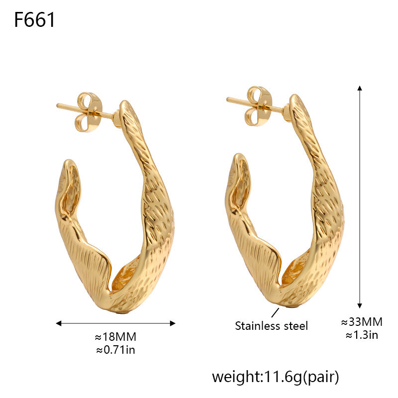 Geometric Gold Plated Stainless Steel Earrings