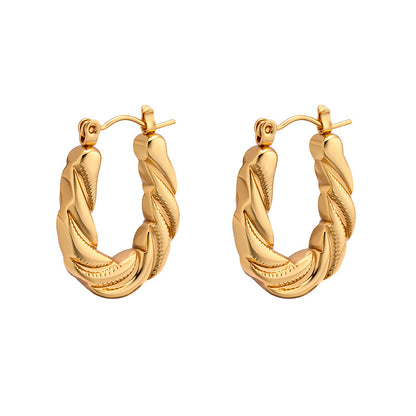 Geometric Gold Plated Stainless Steel Earrings