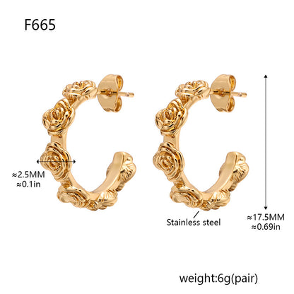 Geometric Gold Plated Stainless Steel Earrings