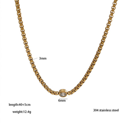 Geometric Gold Plated Stainless Steel Necklace and Bracelet Set