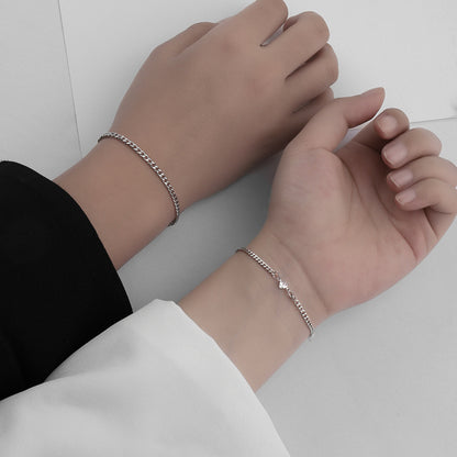 Geometric Heart Couple Bracelet Set