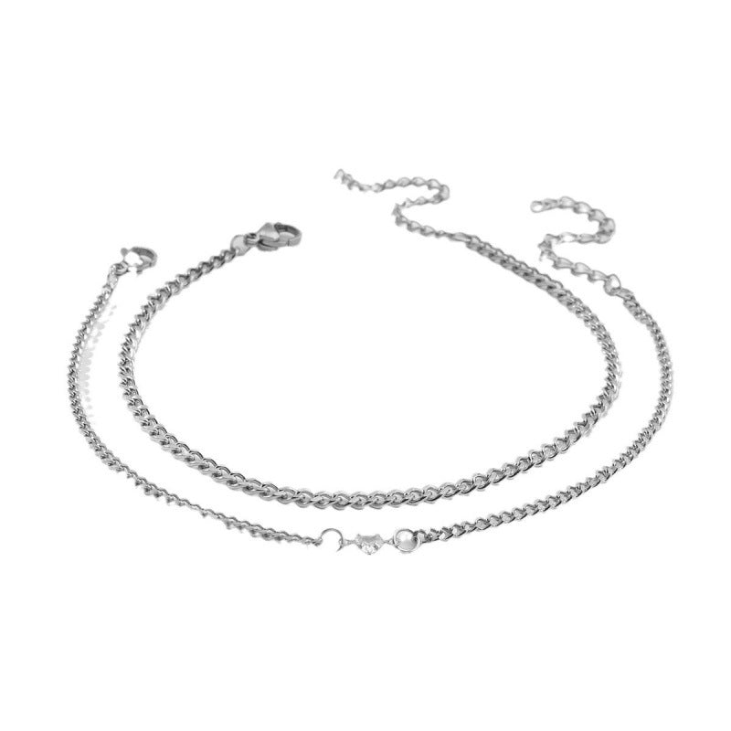 Geometric Heart Couple Bracelet Set