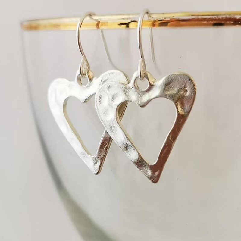 Geometric Heart Design Zinc Alloy Earrings