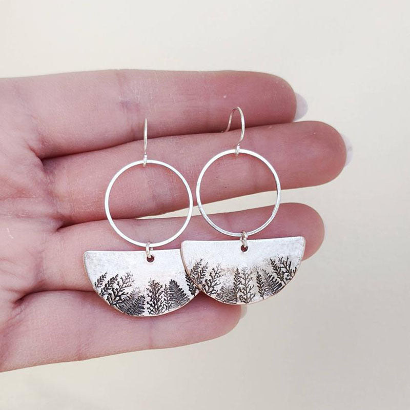 Geometric Heart Design Zinc Alloy Earrings