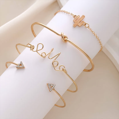 Geometric Heart Knot Bracelet Set