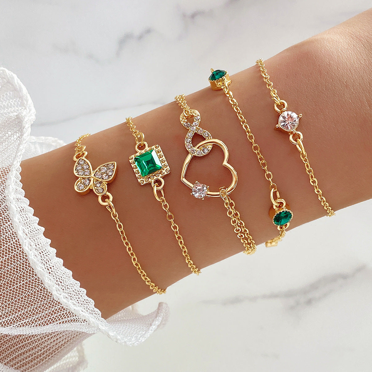 Geometric Heart Knot Bracelet Set