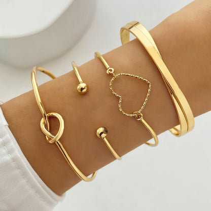 Geometric Heart Knot Bracelet Set